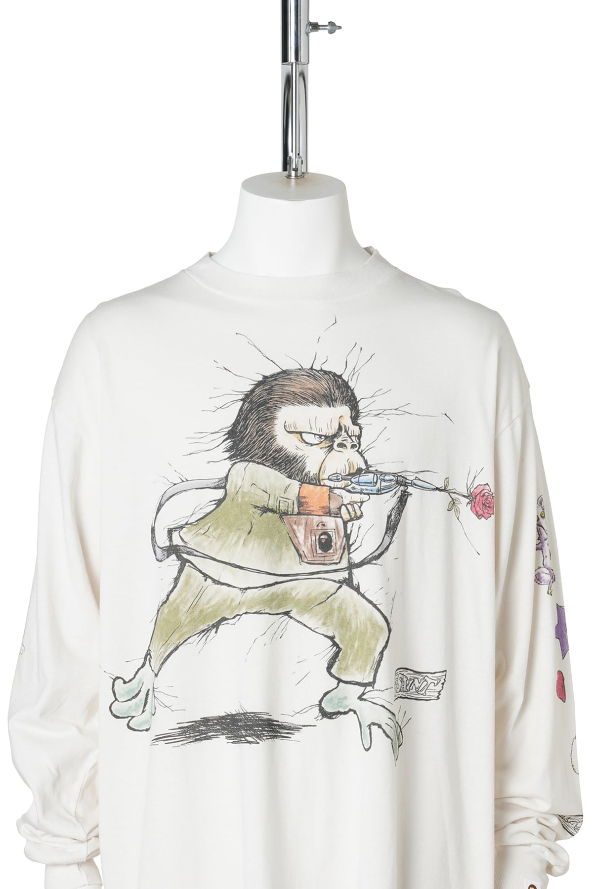 SAINT Mxxxxxx x BAPE® BAPE_LS T-SHIRT/RUNNING / WHITE