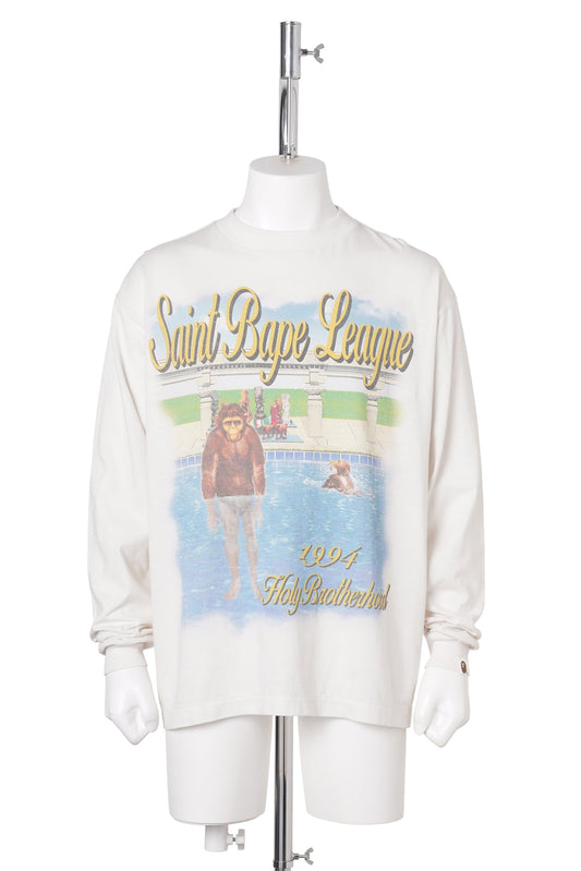 SAINT Mxxxxxx x BAPE® BAPE_LS T-SHIRT/POOL / WHITE