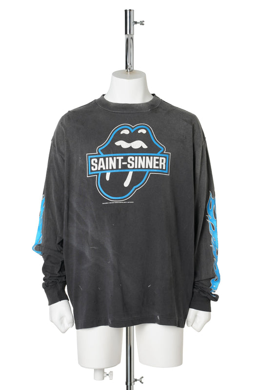 SAINT Mxxxxxx x The Rolling Stones TRS_LS T-SHIRT/FIRE / BLACK