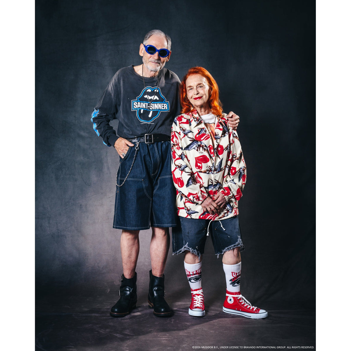 SAINT Mxxxxxx x The Rolling Stones TRS_LS T-SHIRT/FIRE / BLACK