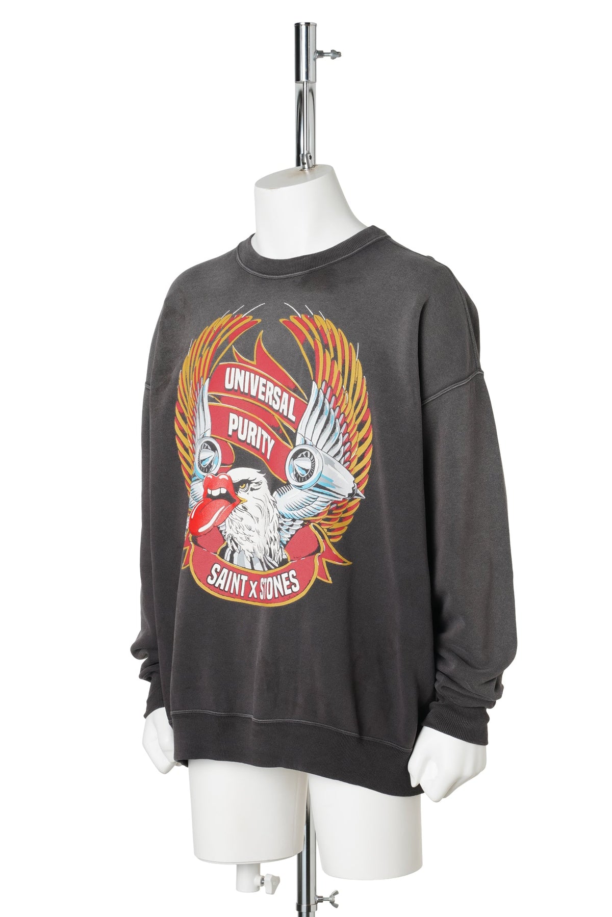 SAINT Mxxxxxx x The Rolling Stones TRS_CRW N SWEAT/LIPS&TOHGUE / BLACK