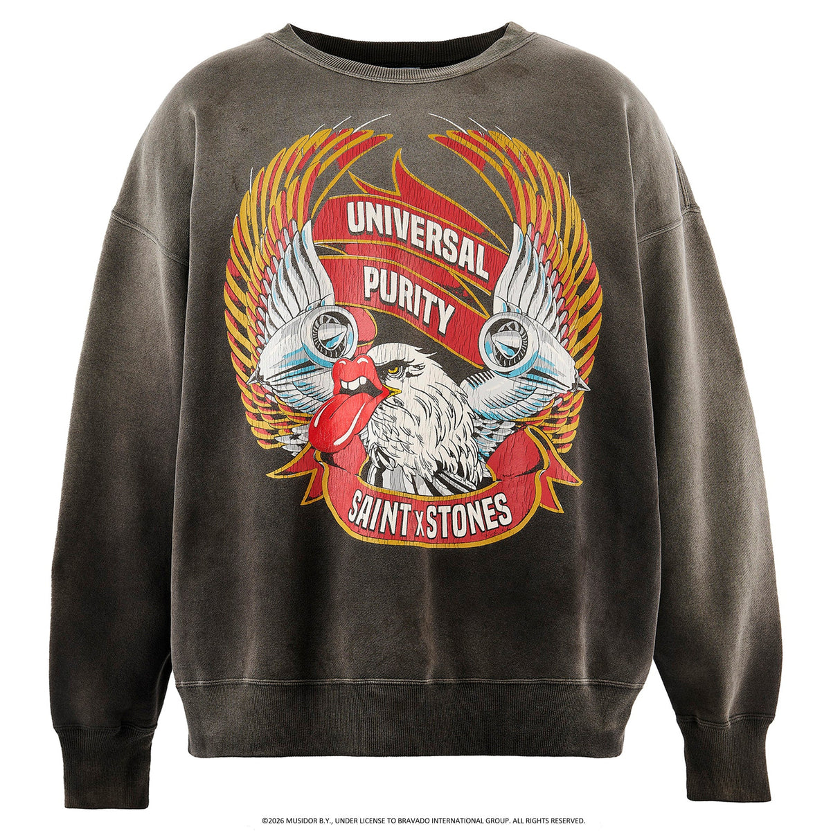 SAINT Mxxxxxx x The Rolling Stones TRS_CRW N SWEAT/LIPS&TOHGUE / BLACK