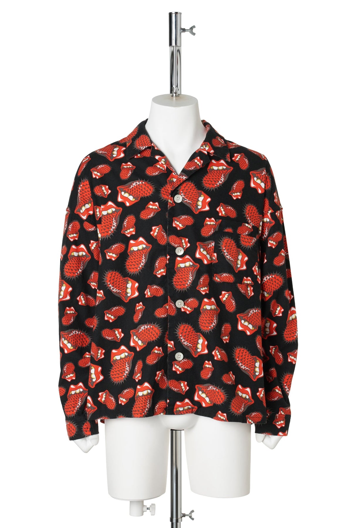 SAINT Mxxxxxx x The Rolling Stones TRS_PAJAMA SHIRT/LIPS&TOHGUE / BLACK