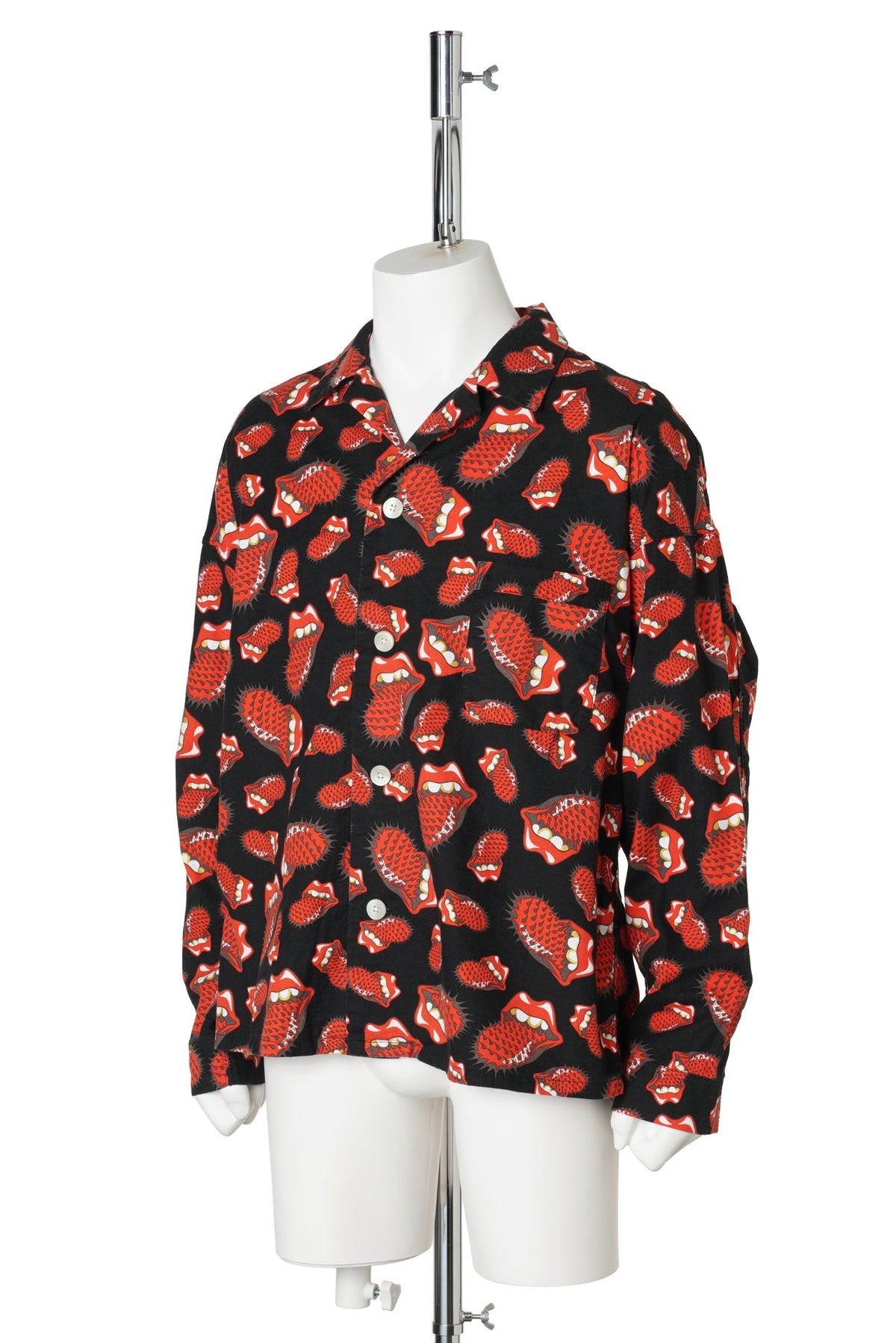 SAINT Mxxxxxx x The Rolling Stones TRS_PAJAMA SHIRT/LIPS&TOHGUE / BLACK