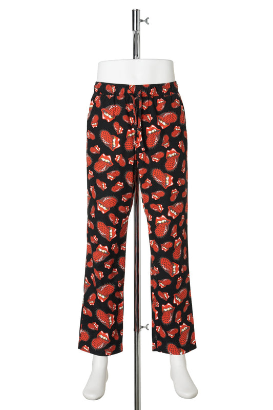 SAINT Mxxxxxx x The Rolling Stones TRS_PAJAMA PANTS/LIPS&TOHGUE / BLACK