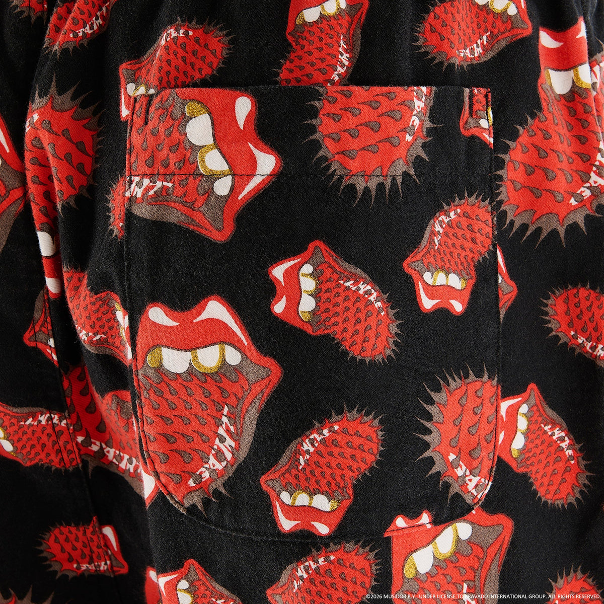 SAINT Mxxxxxx x The Rolling Stones TRS_PAJAMA PANTS/LIPS&TOHGUE / BLACK