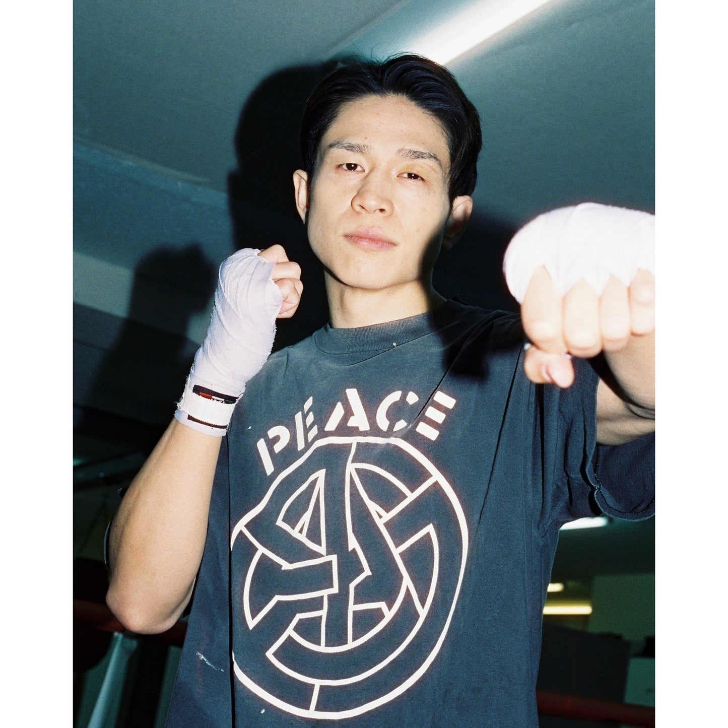 SAINT Mxxxxxx x blackmeans BKM_SS T-SHIRT/PEACE / BLACK