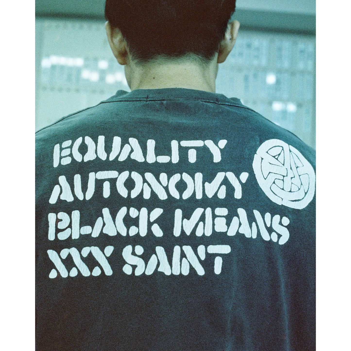 SAINT Mxxxxxx x blackmeans BKM_SS T-SHIRT/PEACE / BLACK