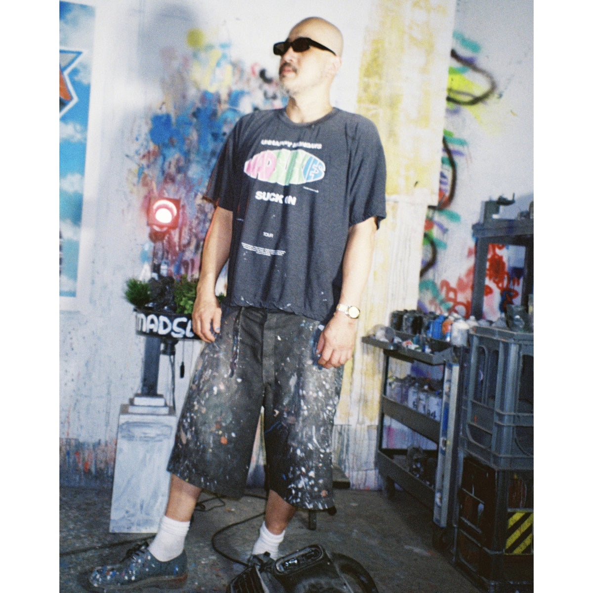 SAINT Mxxxxxx x MADSAKI MDS_SS T-SHIRT/SUCK ON / BLACK