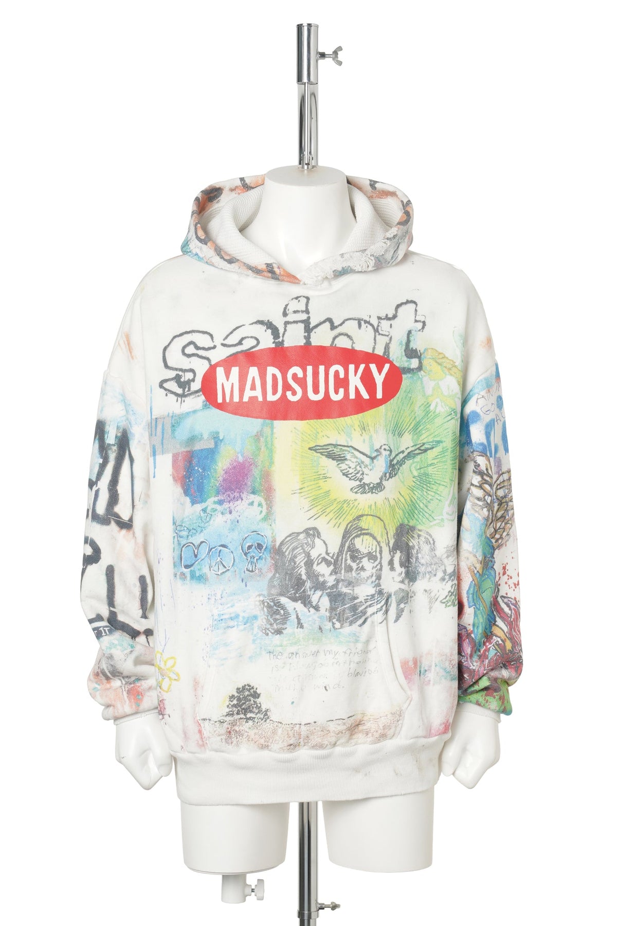SAINT Mxxxxxx x MADSAKI MDS_DBL FACE HOODIE/MADSUCKY / WHITE