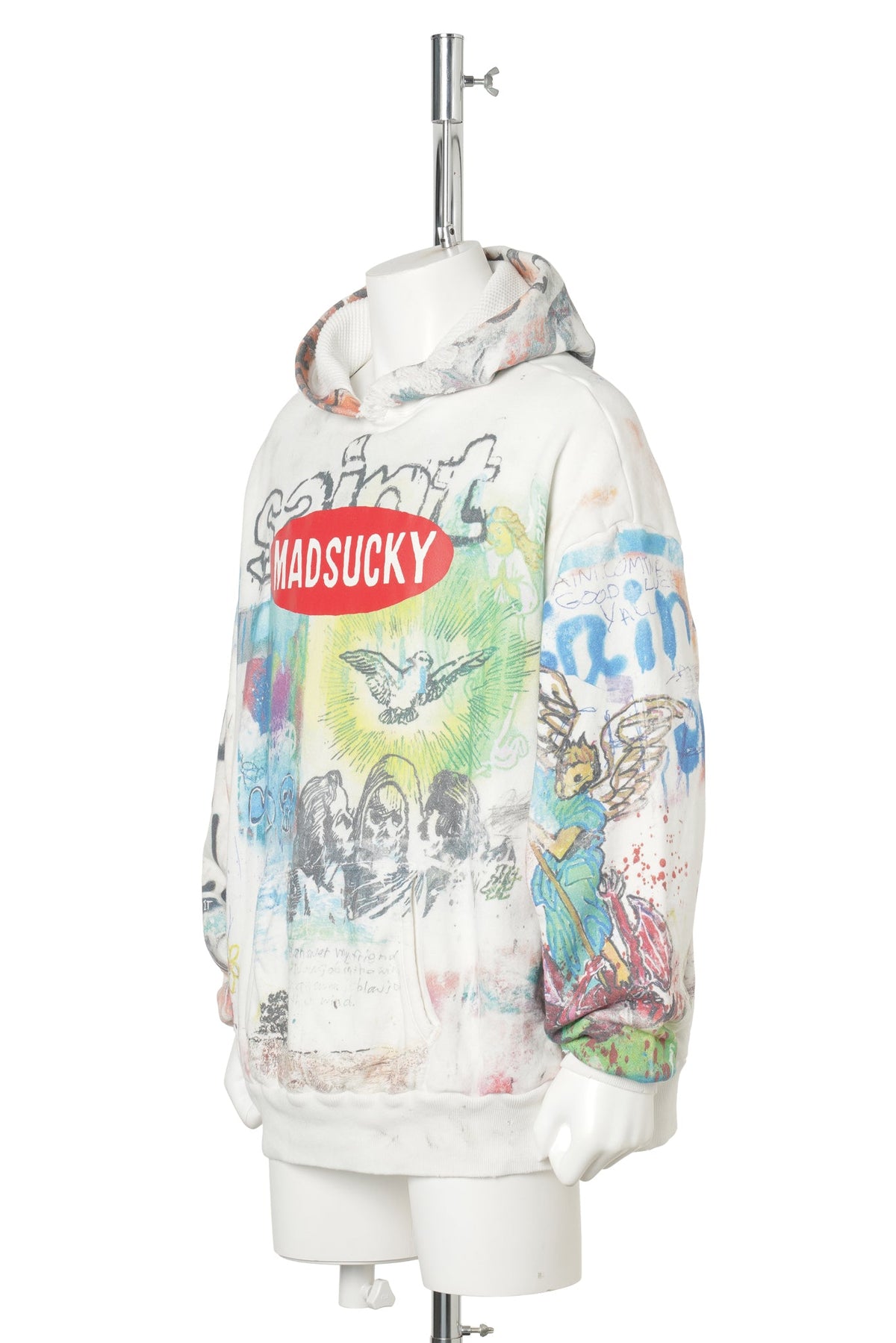 SAINT Mxxxxxx x MADSAKI MDS_DBL FACE HOODIE/MADSUCKY / WHITE
