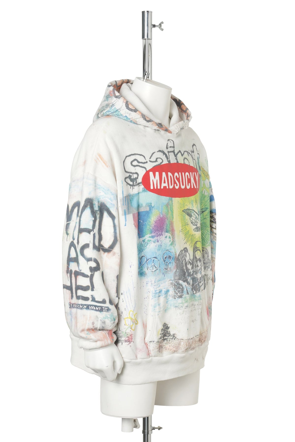 SAINT Mxxxxxx x MADSAKI MDS_DBL FACE HOODIE/MADSUCKY / WHITE
