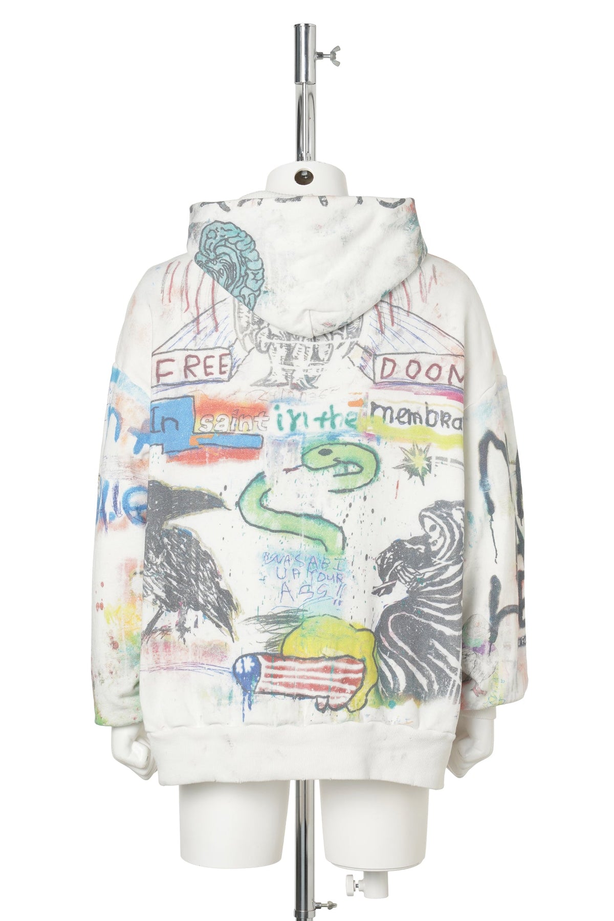 SAINT Mxxxxxx x MADSAKI MDS_DBL FACE HOODIE/MADSUCKY / WHITE