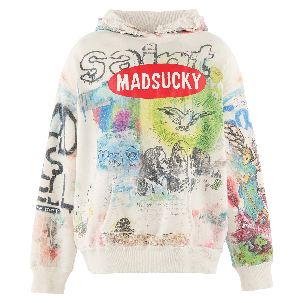 SAINT Mxxxxxx x MADSAKI MDS_DBL FACE HOODIE/MADSUCKY / WHITE
