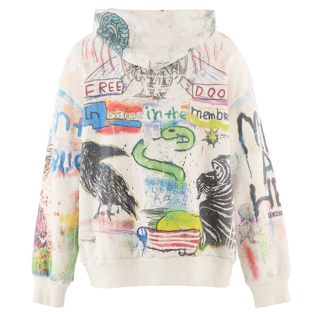 SAINT Mxxxxxx x MADSAKI MDS_DBL FACE HOODIE/MADSUCKY / WHITE