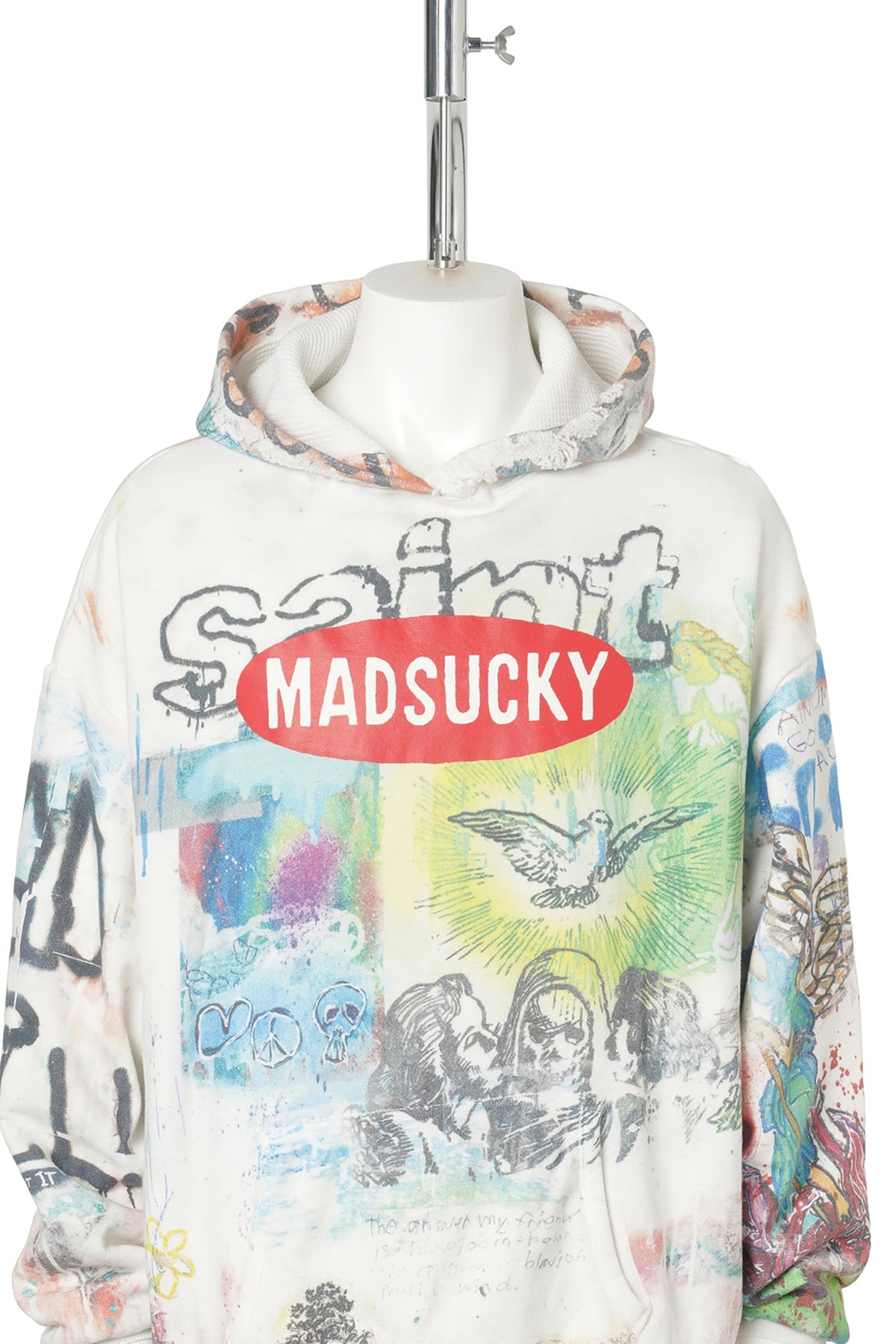 SAINT Mxxxxxx x MADSAKI MDS_DBL FACE HOODIE/MADSUCKY / WHITE