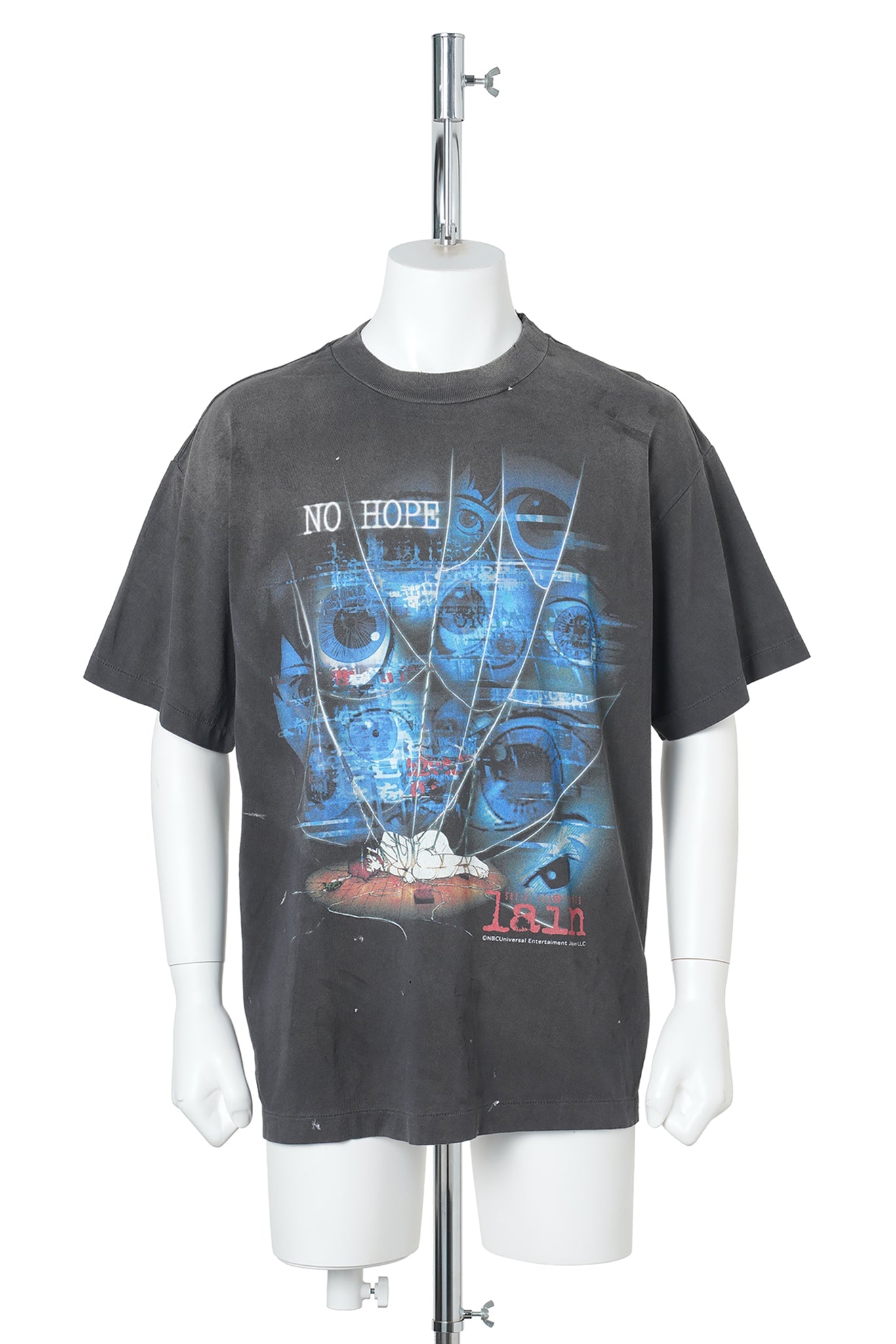 SAINT Mxxxxxx x serial experiments lain x GEEKS RULE LAIN_SS T-SHIRT/NO HOPE / BLACK