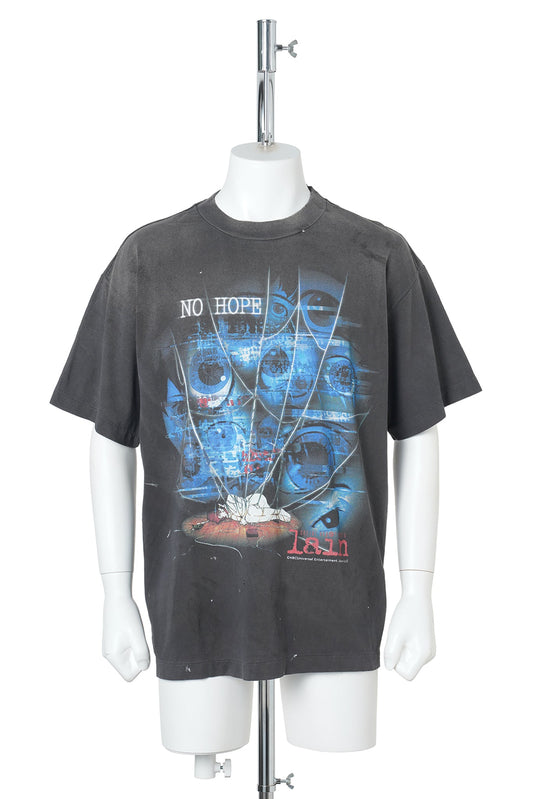 SAINT Mxxxxxx x serial experiments lain x GEEKS RULE LAIN_SS T-SHIRT/NO HOPE / BLACK