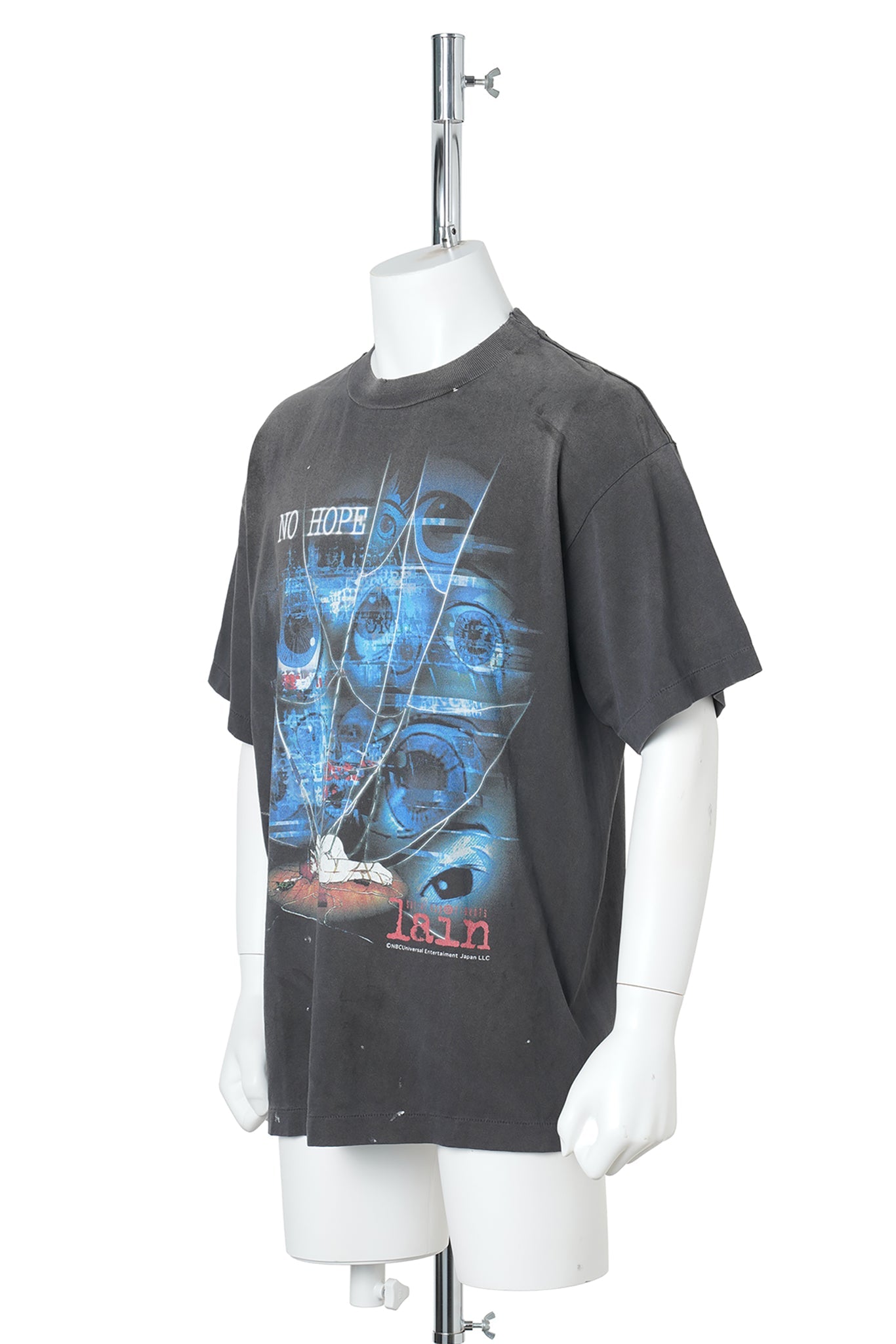 SAINT Mxxxxxx x serial experiments lain x GEEKS RULE LAIN_SS T-SHIRT/NO HOPE / BLACK