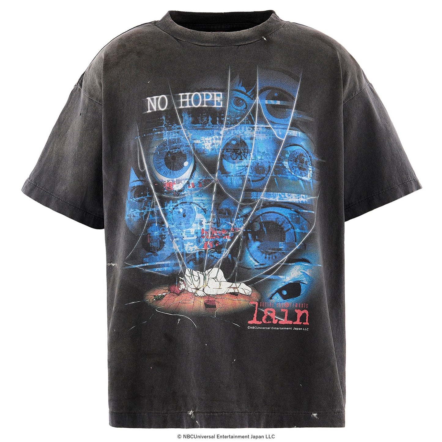 SAINT Mxxxxxx x serial experiments lain x GEEKS RULE LAIN_SS T-SHIRT/NO HOPE / BLACK