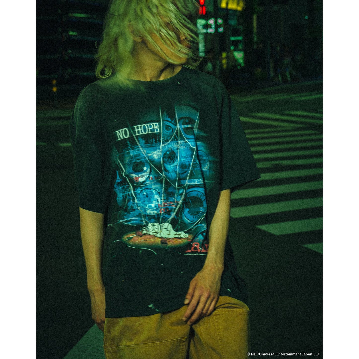 SAINT Mxxxxxx x serial experiments lain x GEEKS RULE LAIN_SS T-SHIRT/NO HOPE / BLACK