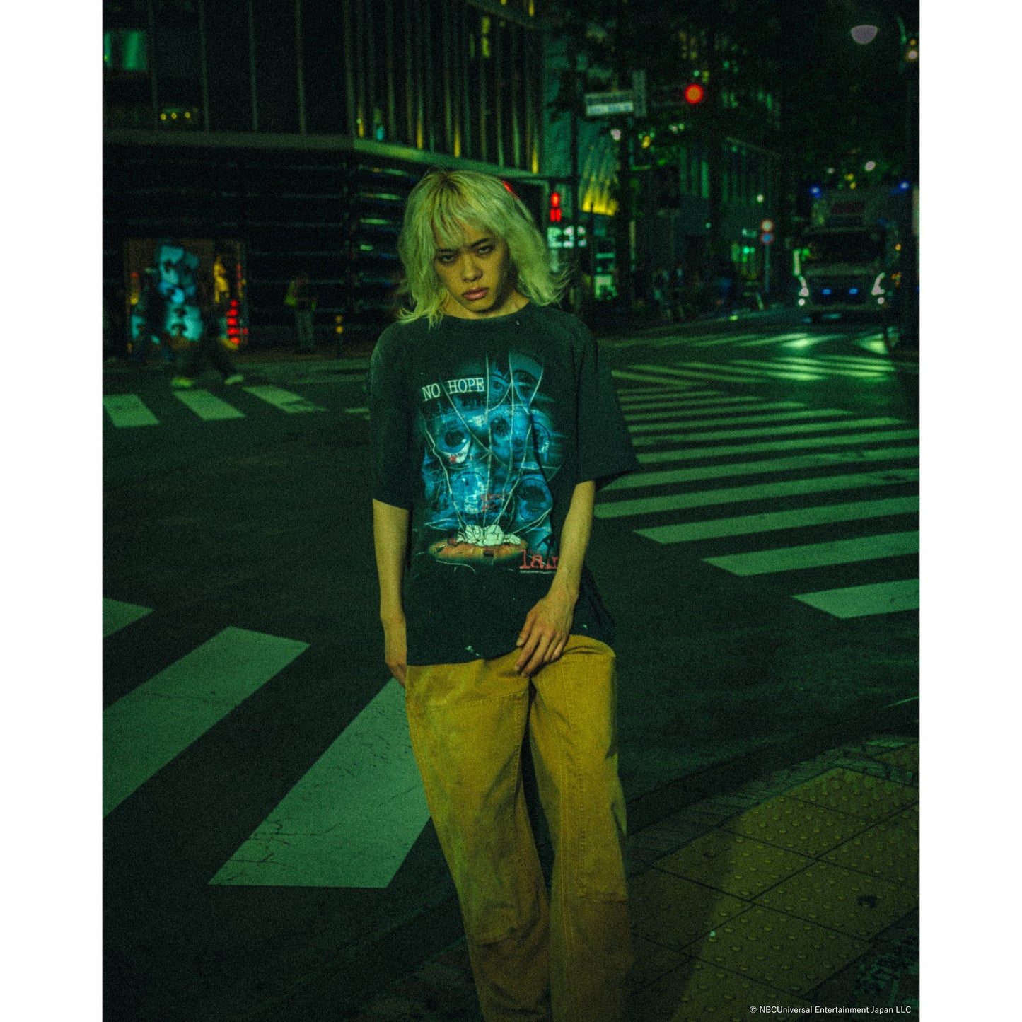 SAINT Mxxxxxx x serial experiments lain x GEEKS RULE LAIN_SS T-SHIRT/NO HOPE / BLACK