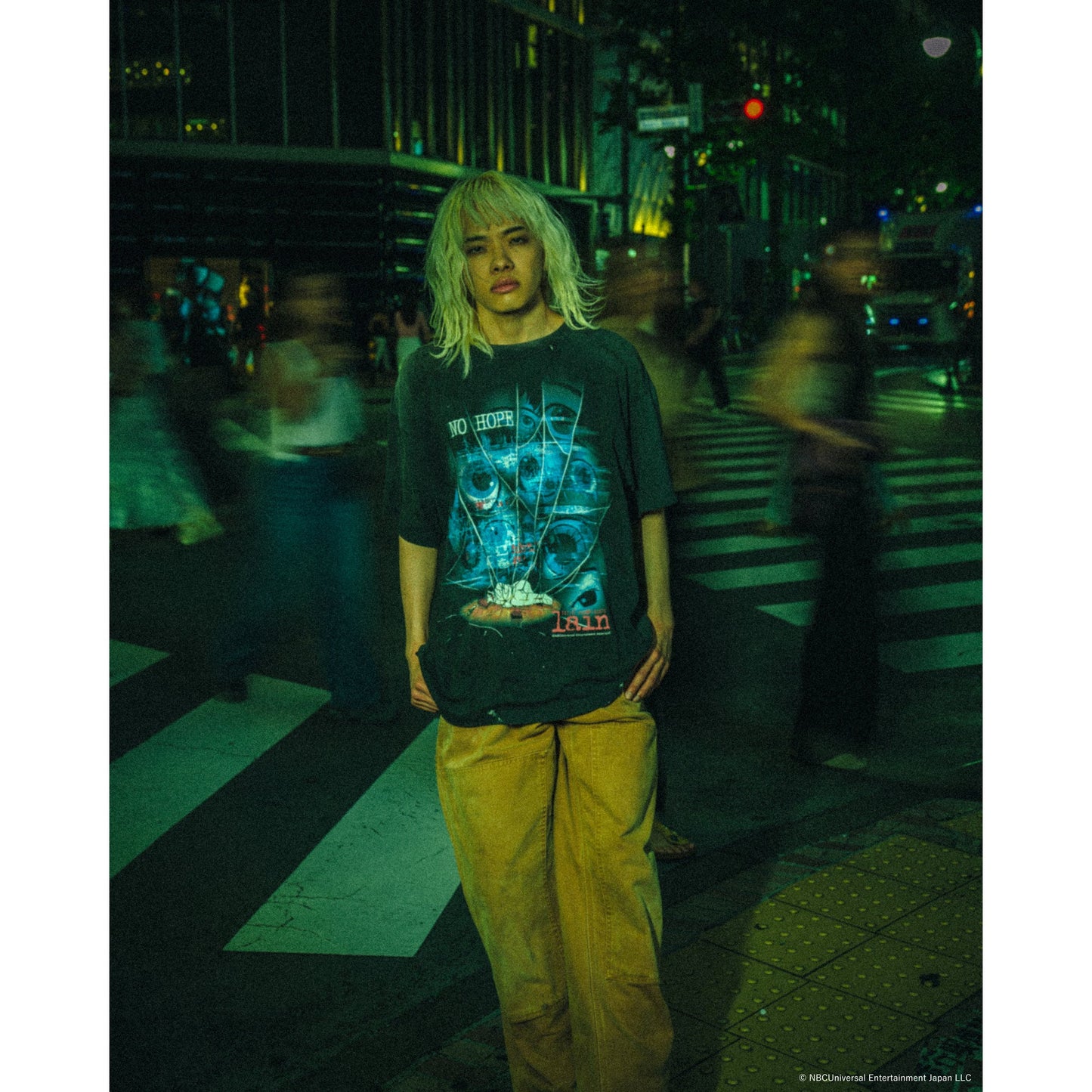 SAINT Mxxxxxx x serial experiments lain x GEEKS RULE LAIN_SS T-SHIRT/NO HOPE / BLACK