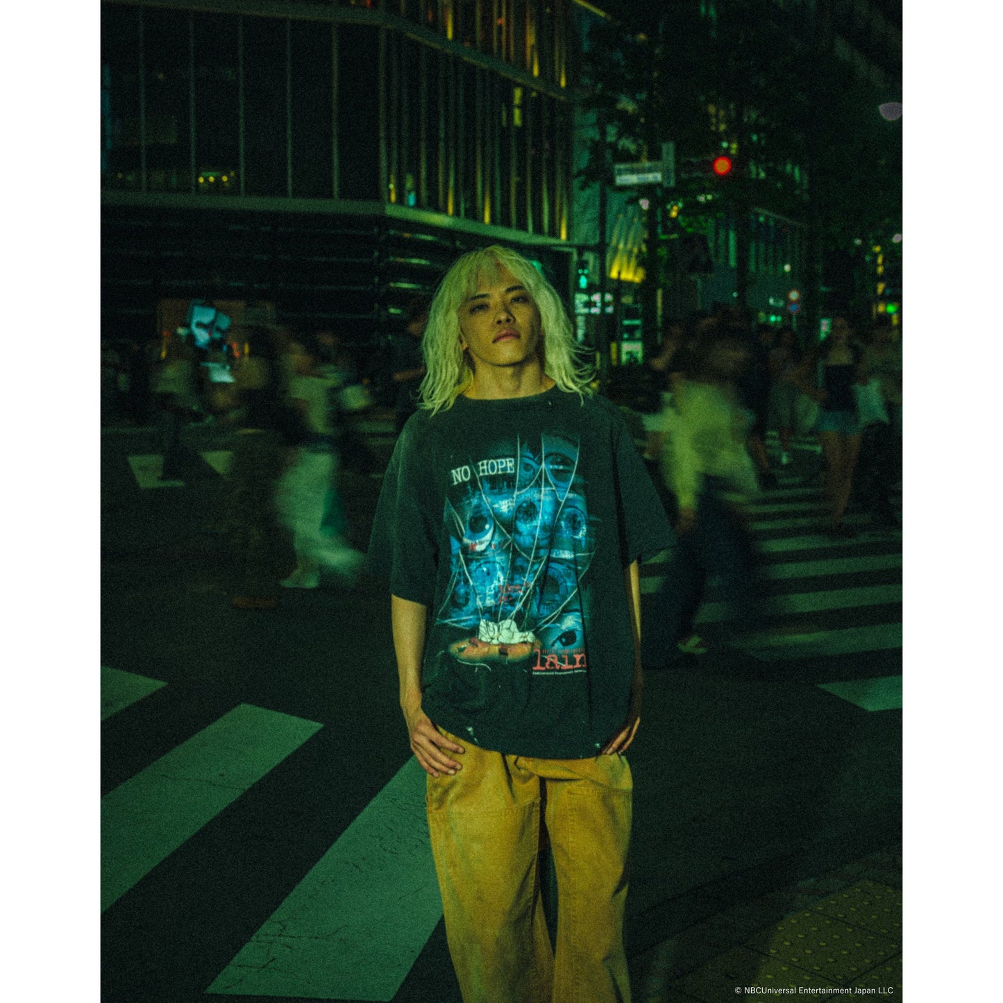 SAINT Mxxxxxx x serial experiments lain x GEEKS RULE LAIN_SS T-SHIRT/NO HOPE / BLACK