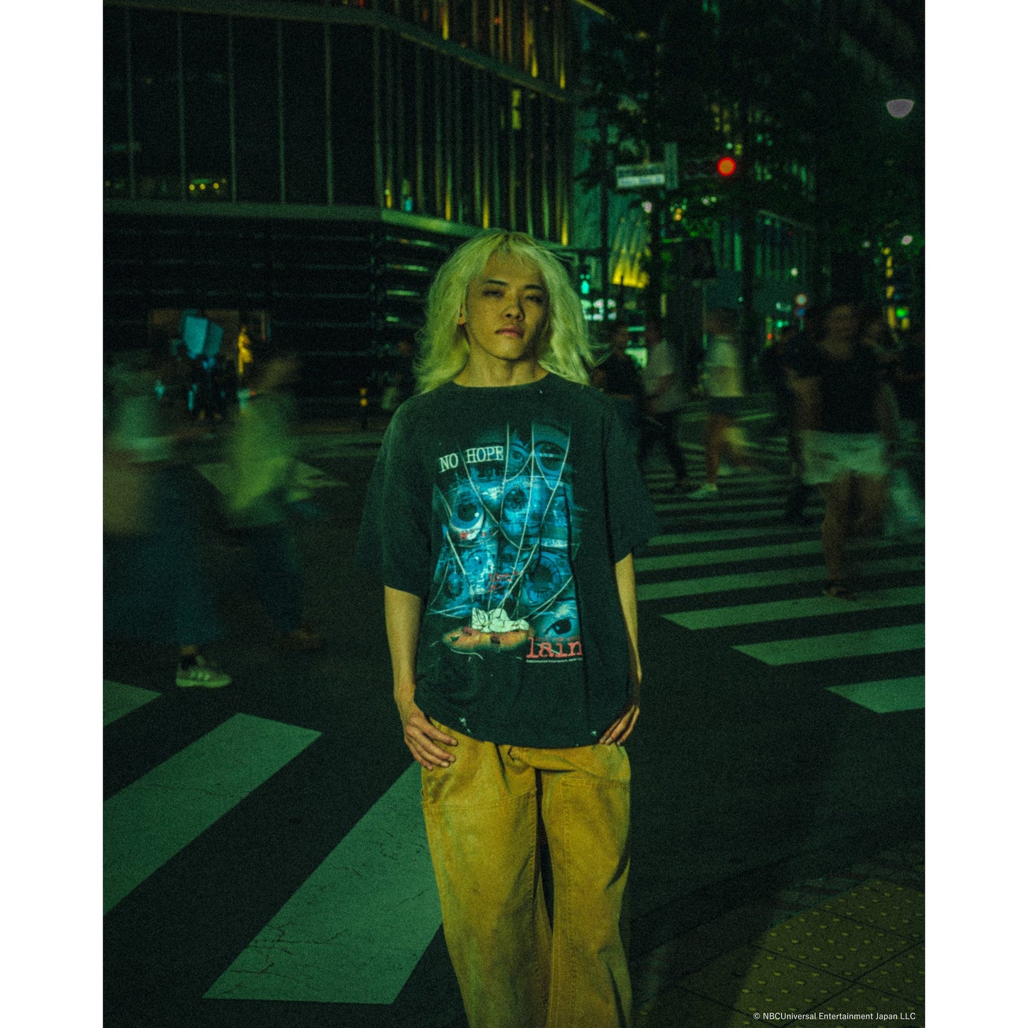 SAINT Mxxxxxx x serial experiments lain x GEEKS RULE LAIN_SS T-SHIRT/NO HOPE / BLACK