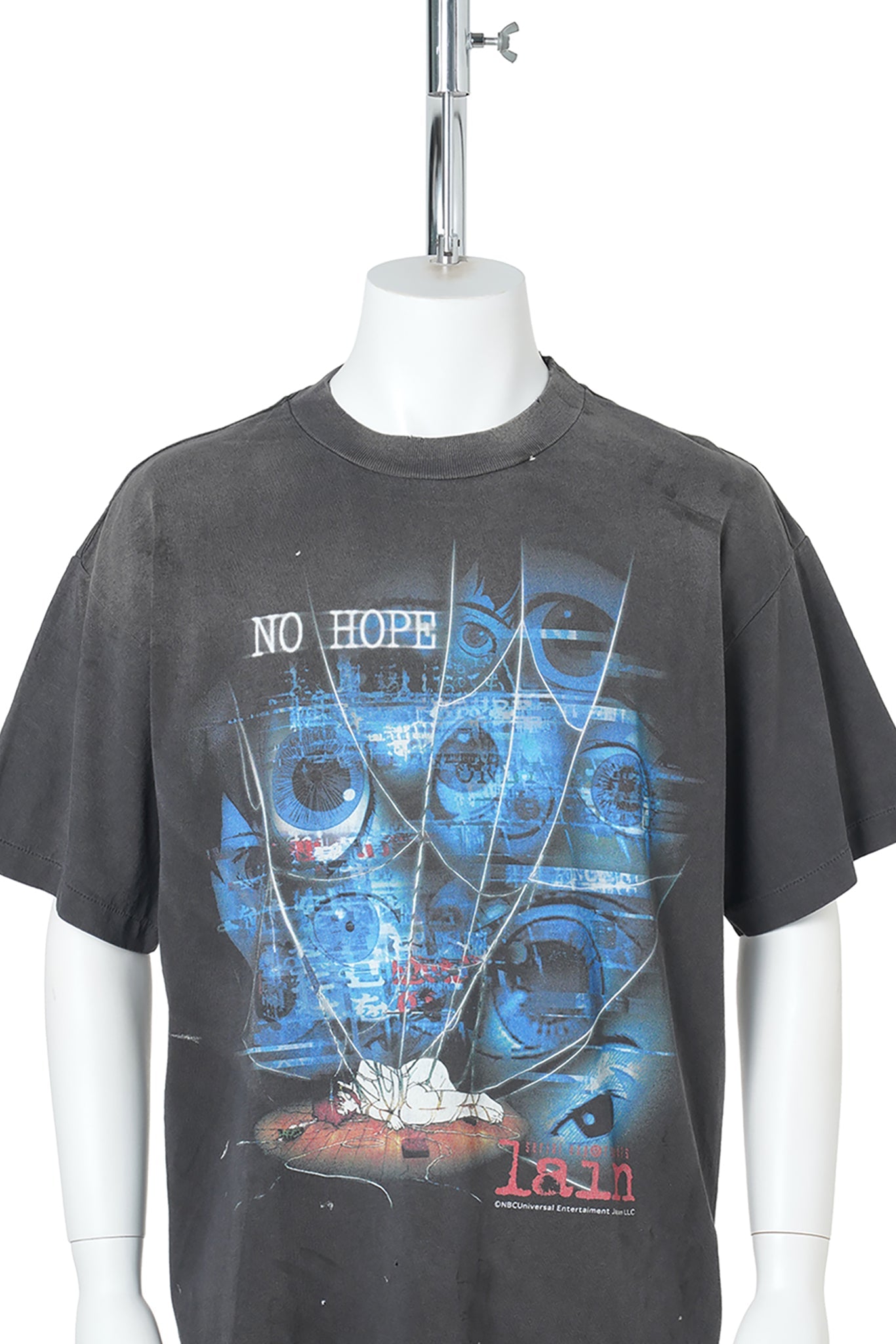 SAINT Mxxxxxx x serial experiments lain x GEEKS RULE LAIN_SS T-SHIRT/NO HOPE / BLACK