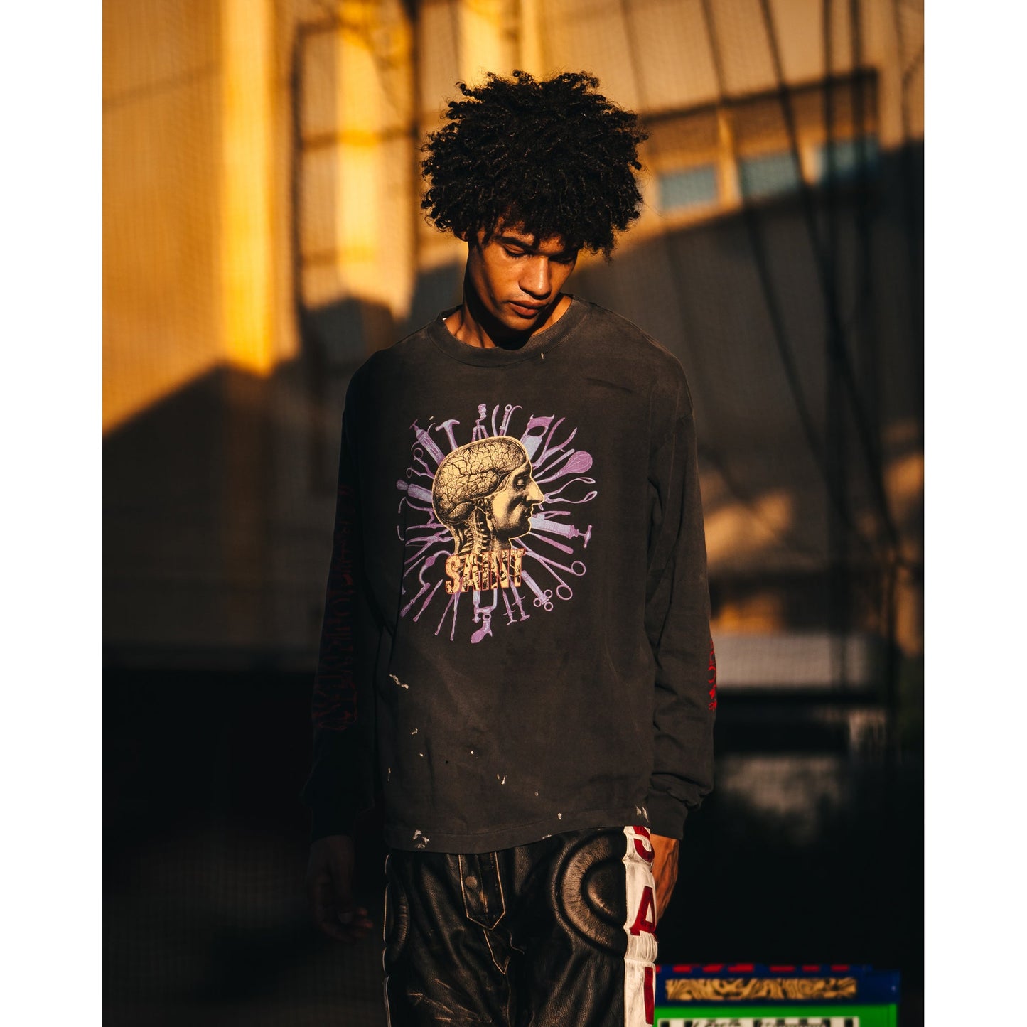 LS T-SHIRT/HEAD / BLACK