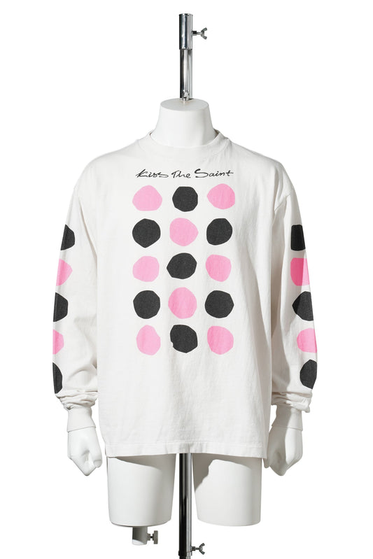 LS T-SHIRT/DOT / WHITE