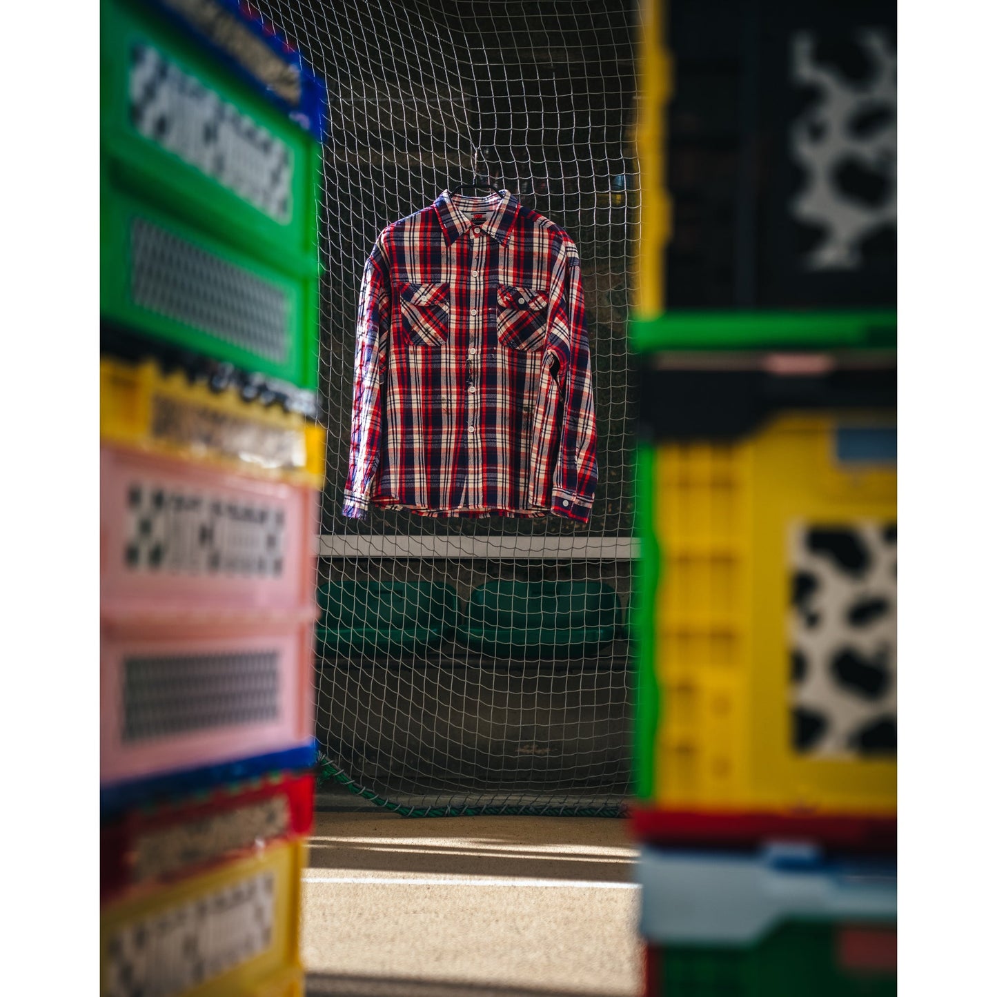 FLANNEL SHIRT/CHECK / BEIGE