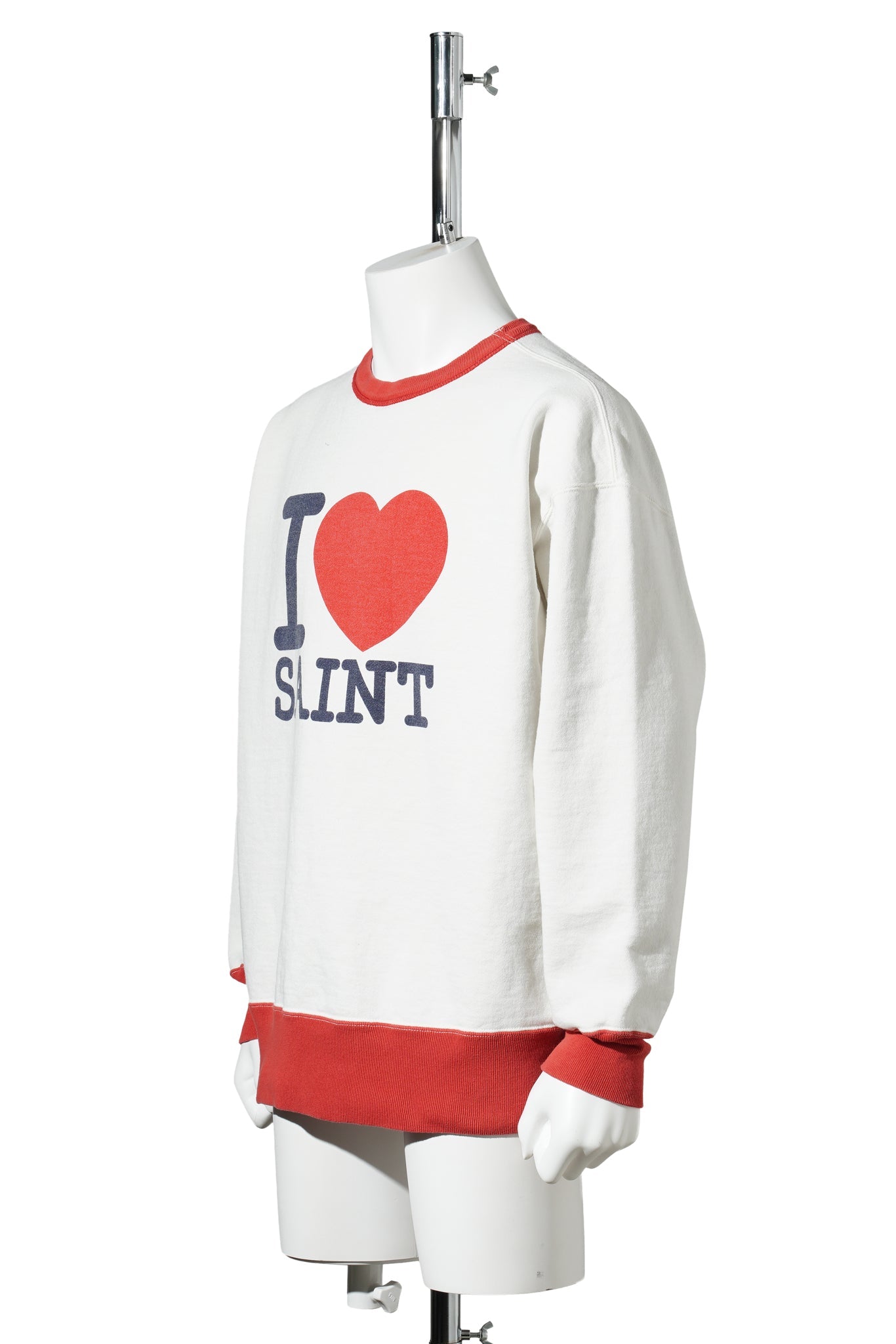 CREW NECK SWEAT/I LOVE SAINT / WHITE