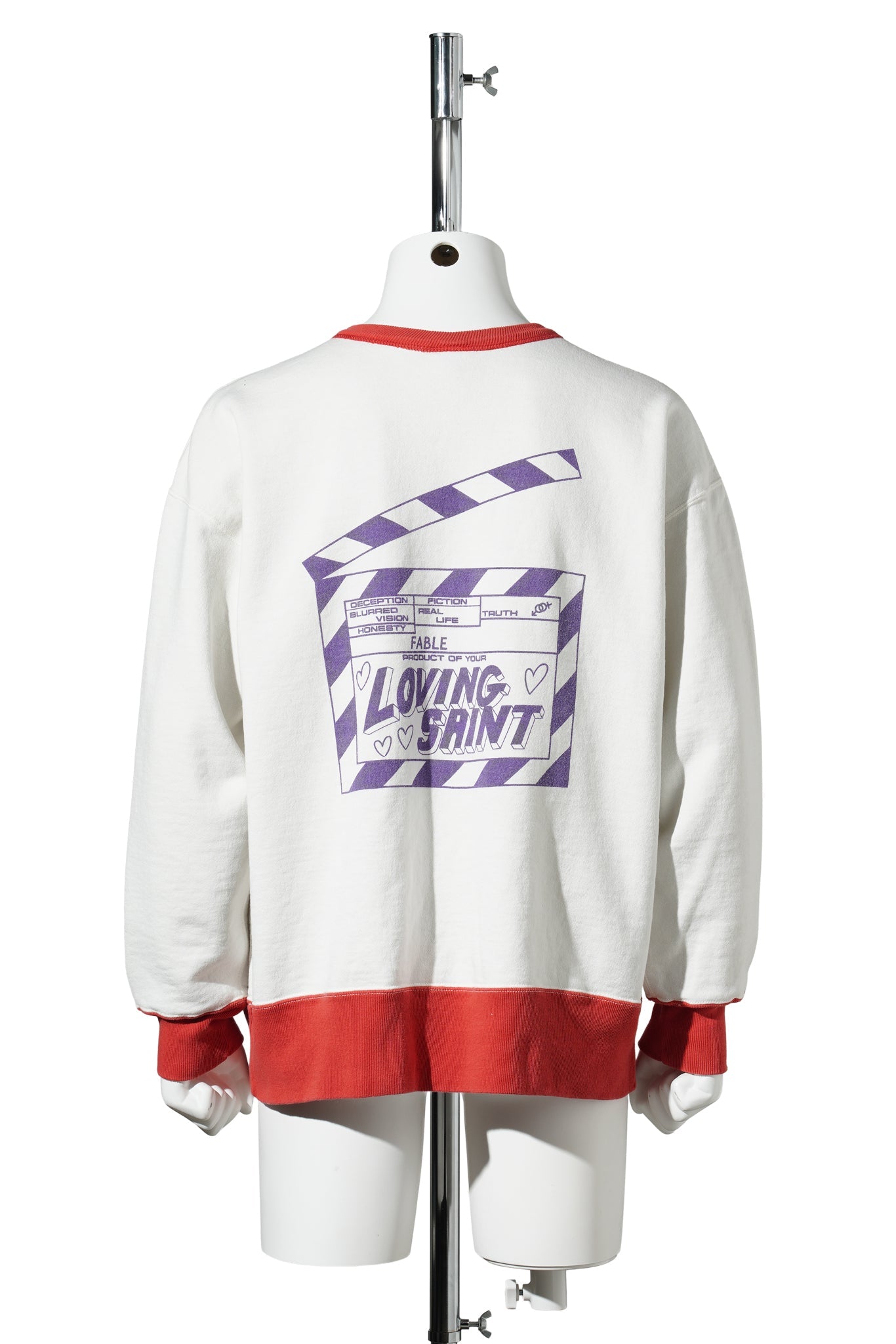 CREW NECK SWEAT/I LOVE SAINT / WHITE