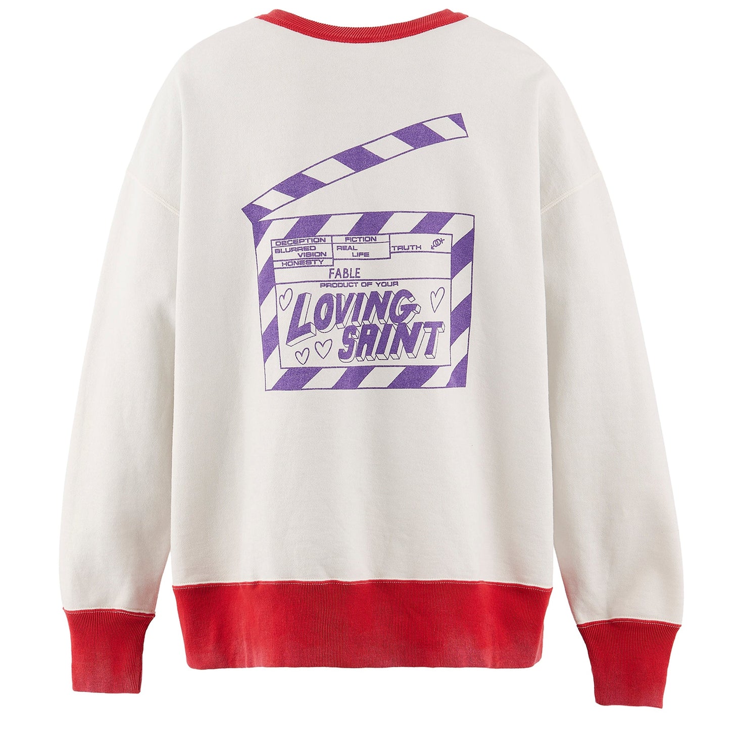 CREW NECK SWEAT/I LOVE SAINT / WHITE