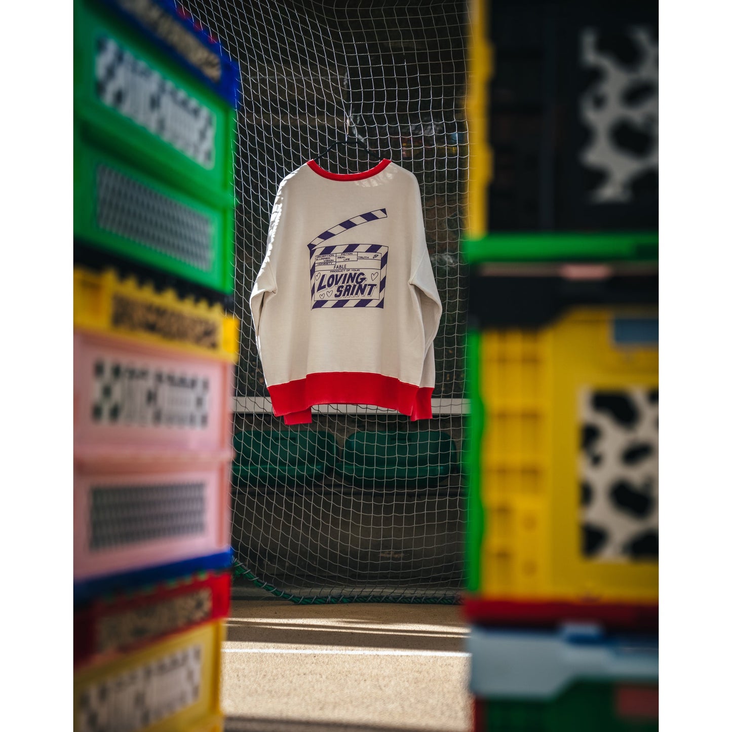 CREW NECK SWEAT/I LOVE SAINT / WHITE