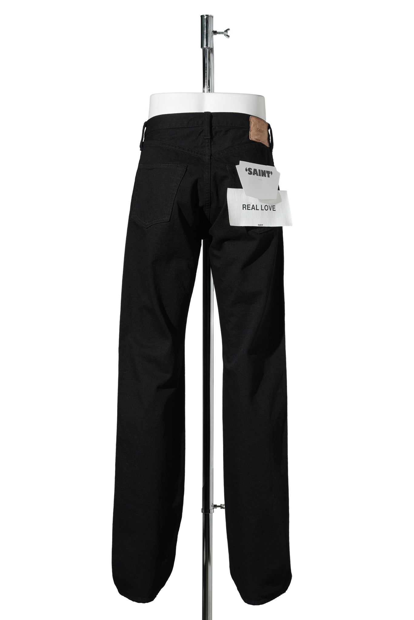 BLACK DENIM PANTS/STRAIGHT / BLACK