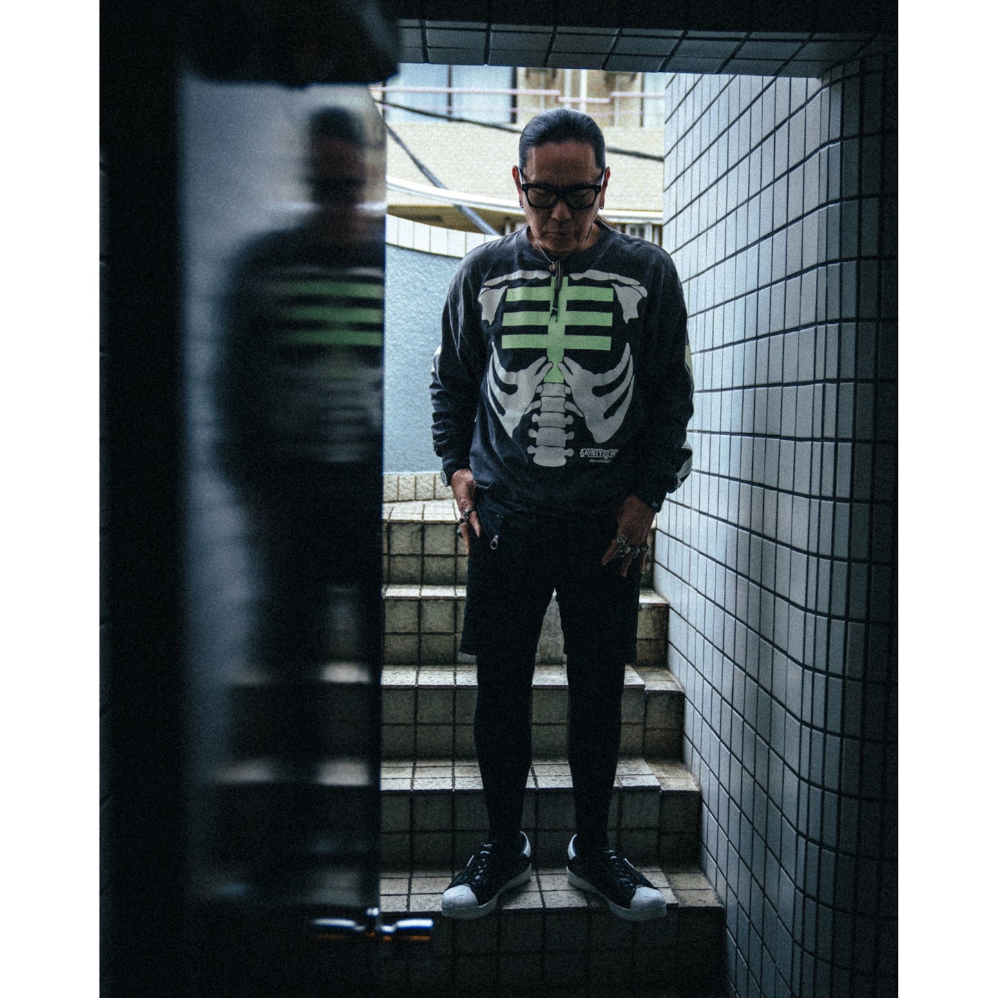 SAINT Mxxxxxx x BOUNTY HUNTER BH_LS T-SHIRT/BONE / BLACK