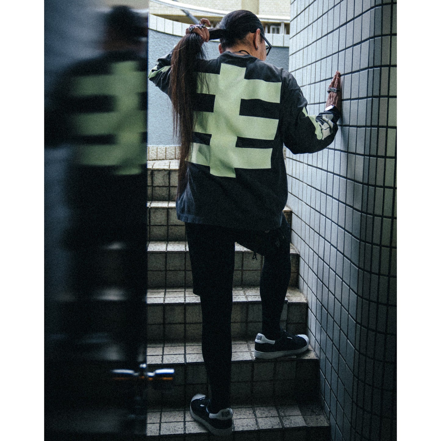 SAINT Mxxxxxx x BOUNTY HUNTER BH_LS T-SHIRT/BONE / BLACK