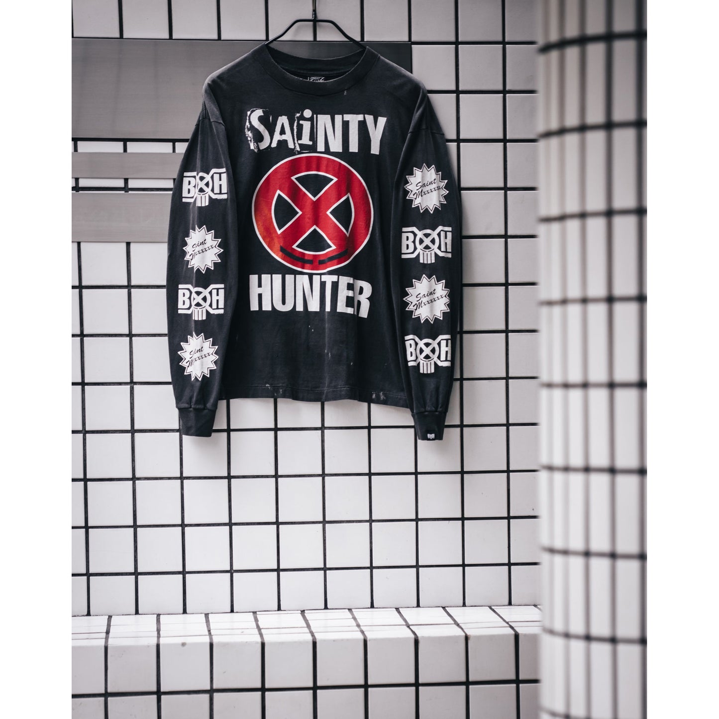 SAINT Mxxxxxx x BOUNTY HUNTER BH_LS T-SHIRT/SAINTY HUNTER / BLACK