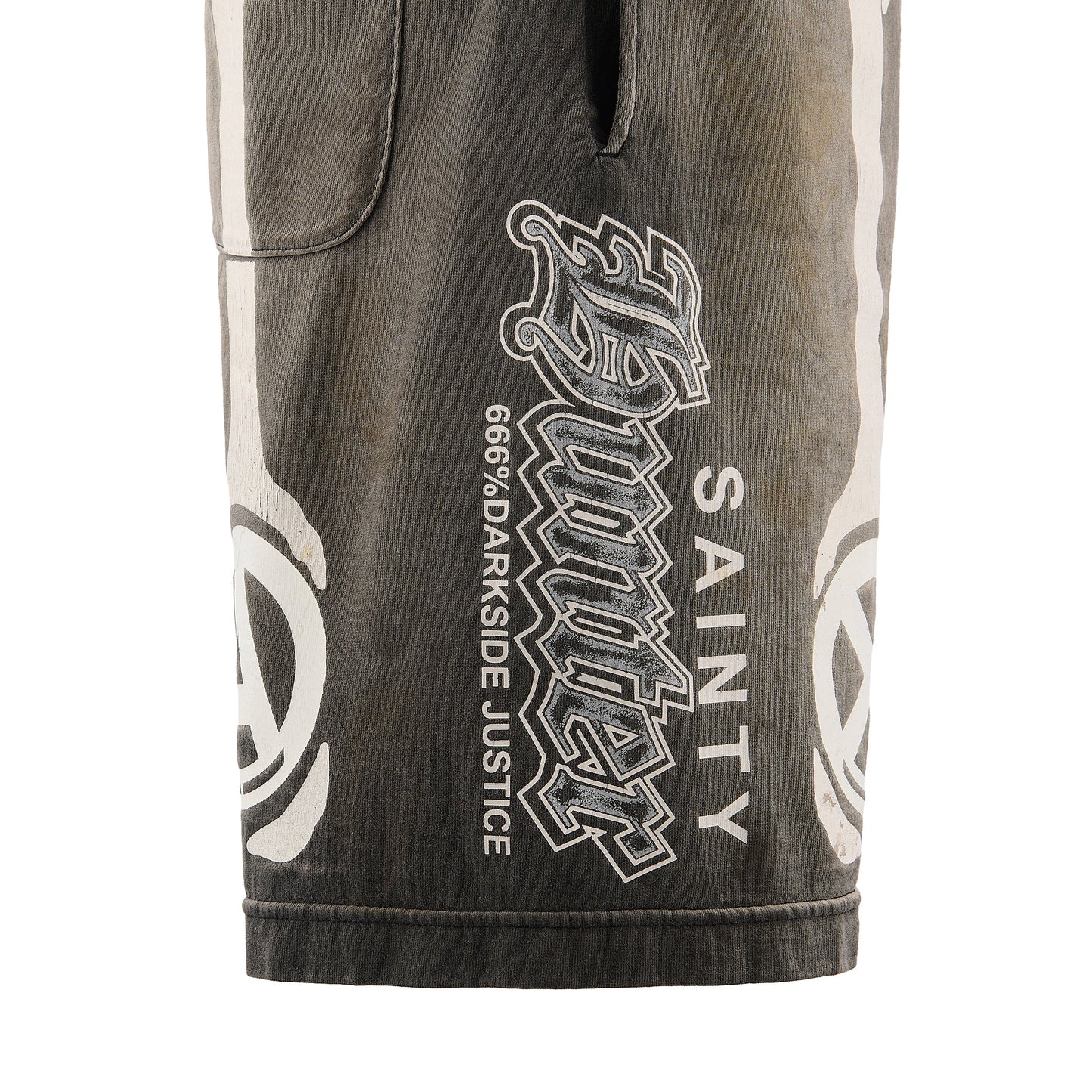 SAINT Mxxxxxx x BOUNTY HUNTER BH_CUT SEW SHORTS/BONE / CHARCOAL