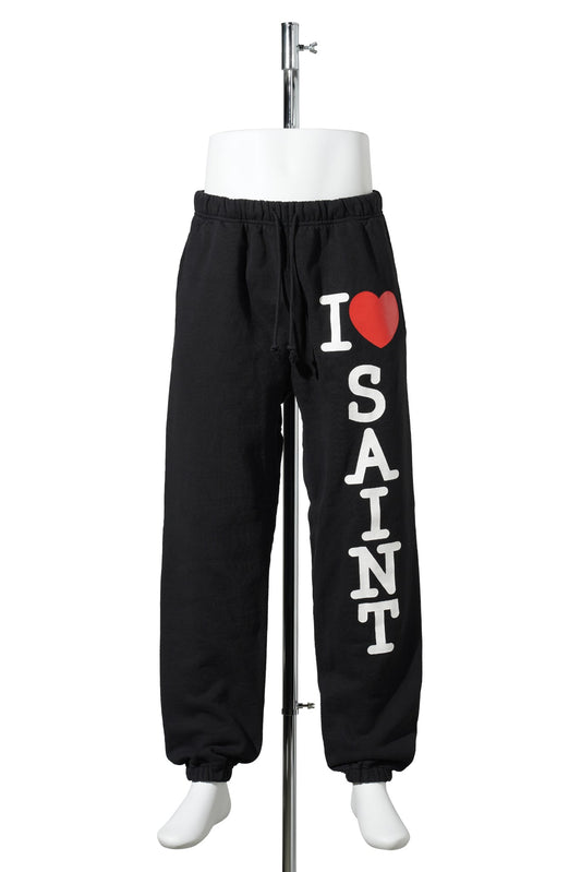SWEAT PANTS/I LOVE SAINT / BLACK