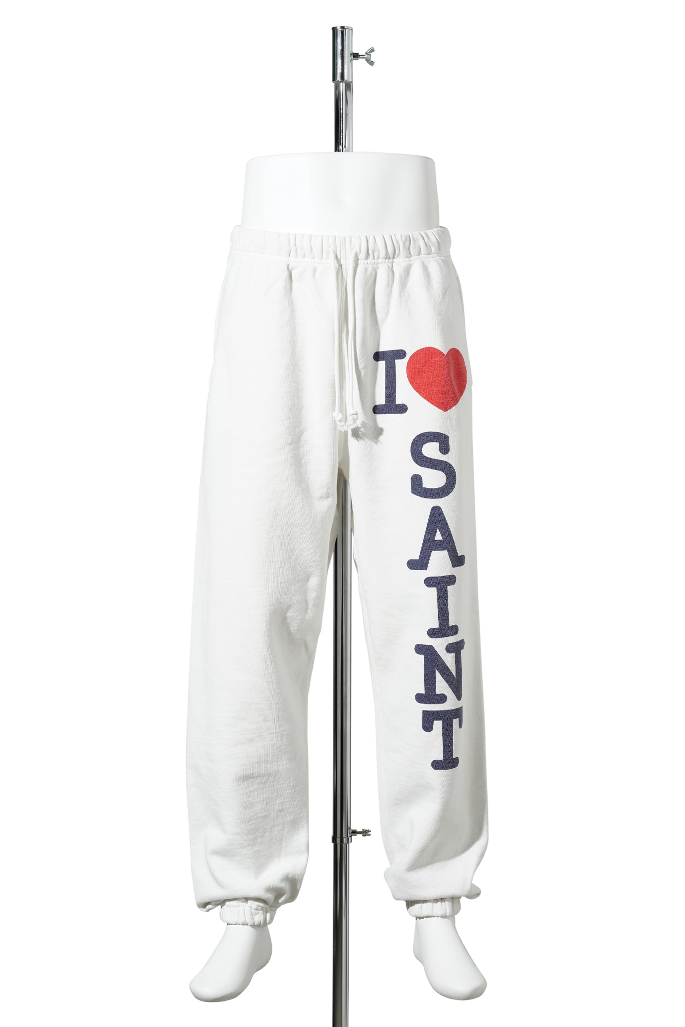 SWEAT PANTS/I LOVE SAINT / WHITE