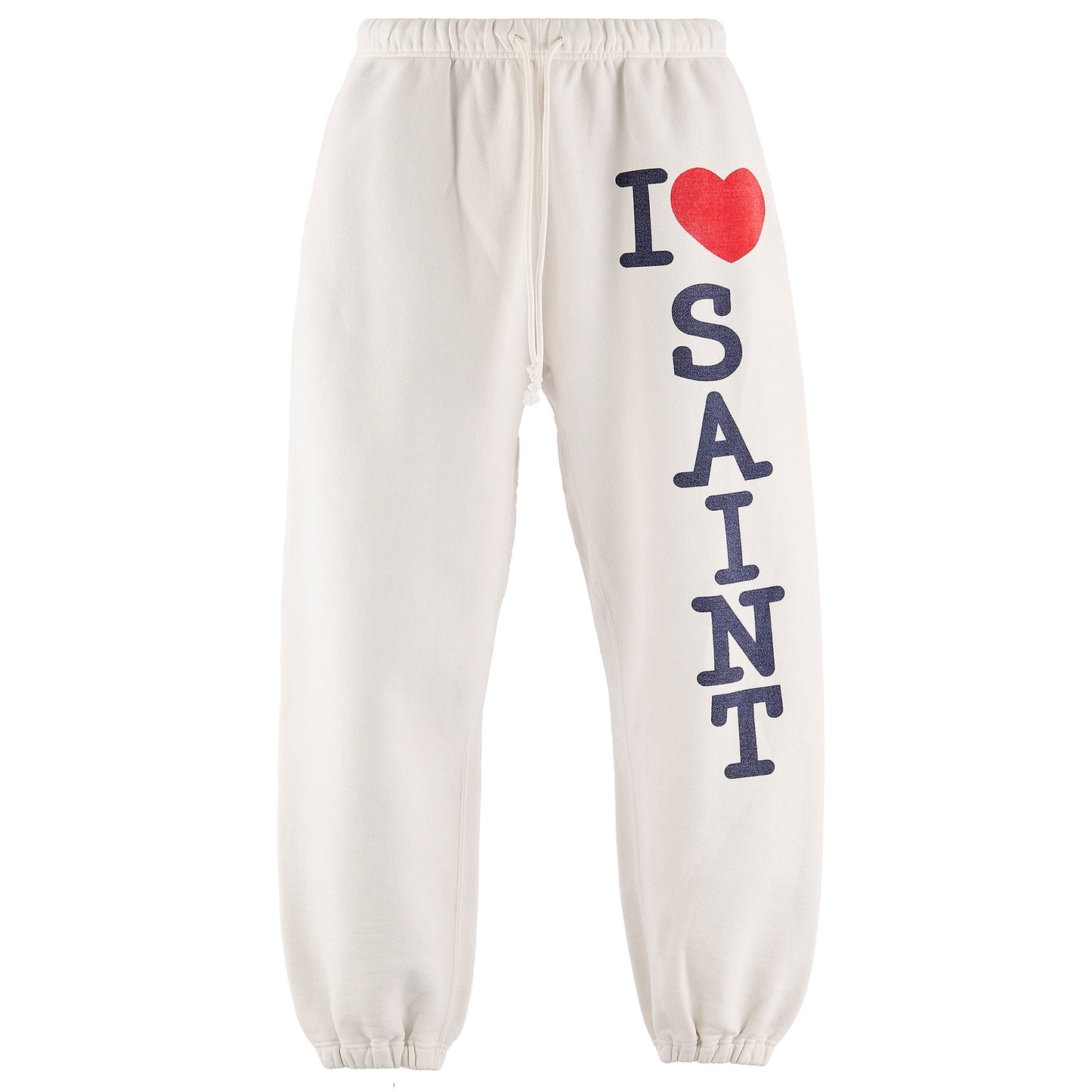 SWEAT PANTS/I LOVE SAINT / WHITE