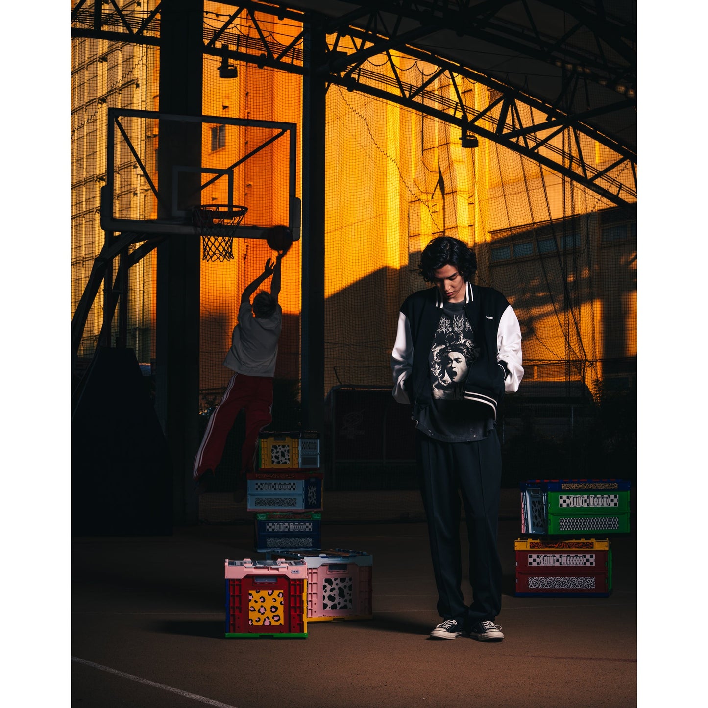 TRACK PANTS/SAINT / BLACK