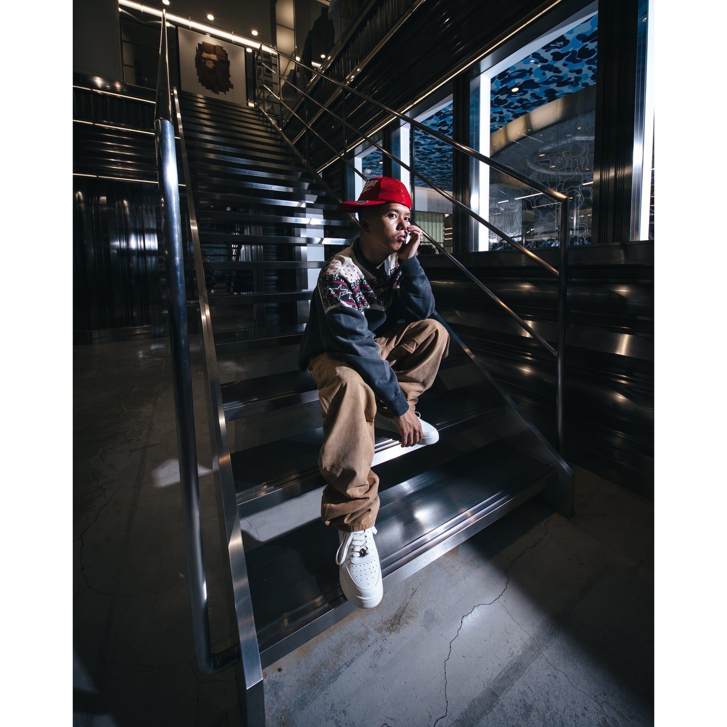 SAINT Mxxxxxx x A BATHING APE® BAPE_ZIP CARDIGAN / CHARCOAL