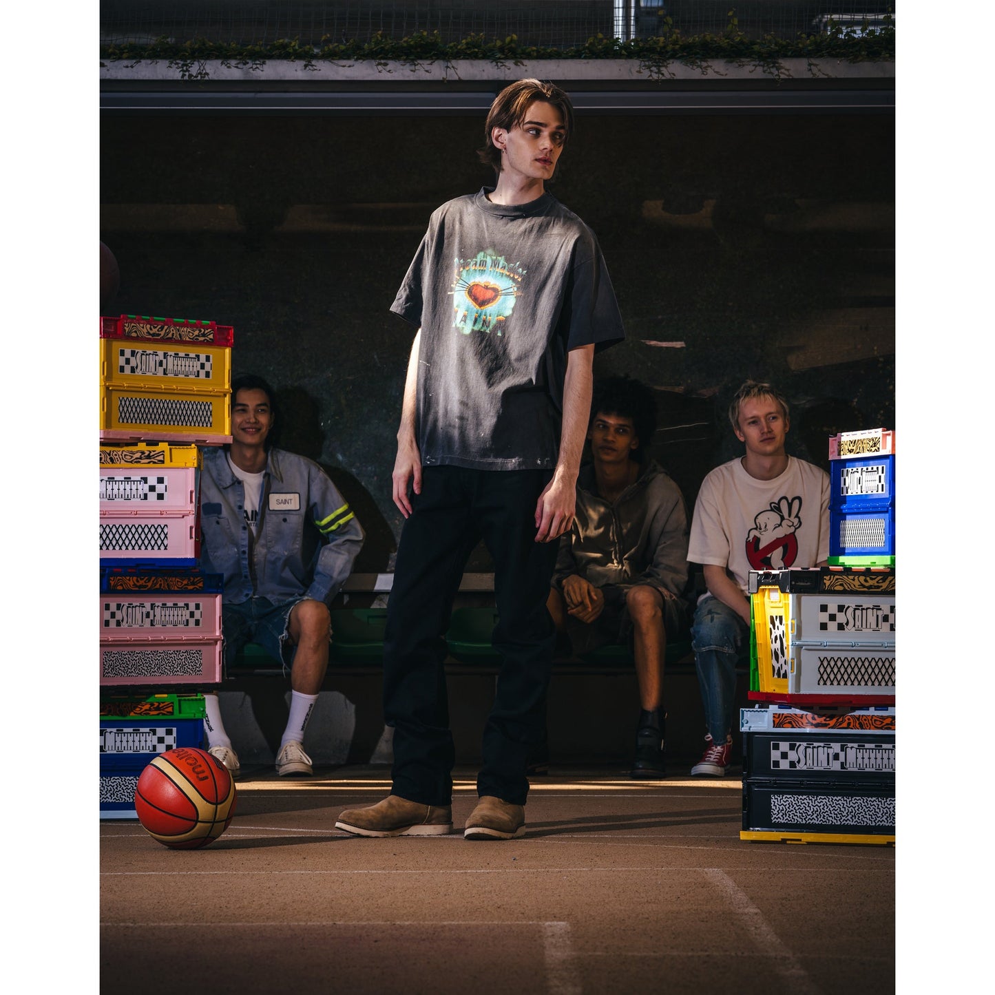 SS T-SHIRT/HEART / BLACK