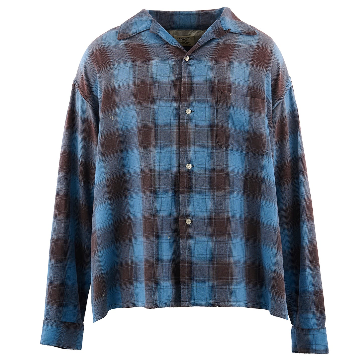 RAYON SHIRT/CHECK / BLUE