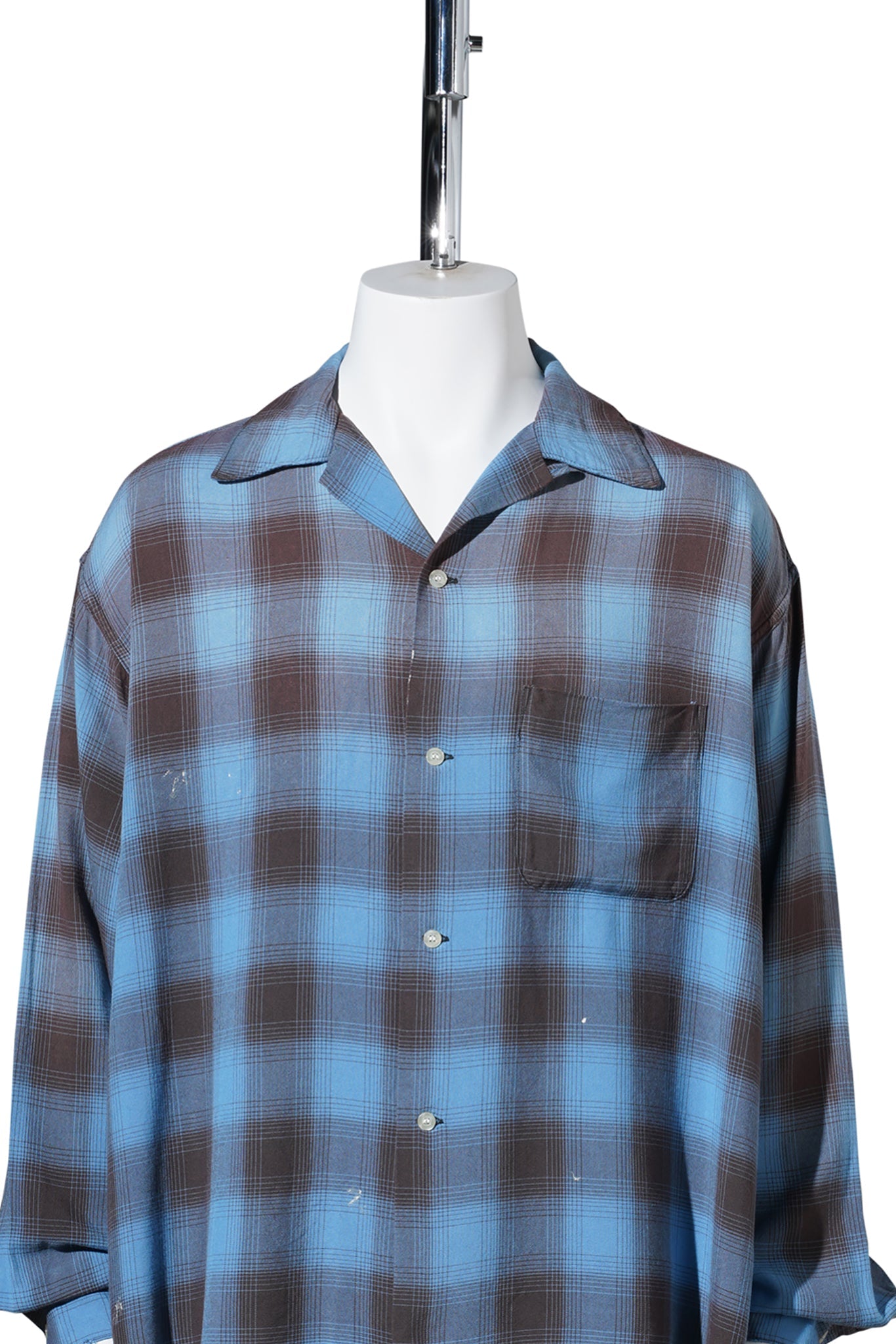RAYON SHIRT/CHECK / BLUE